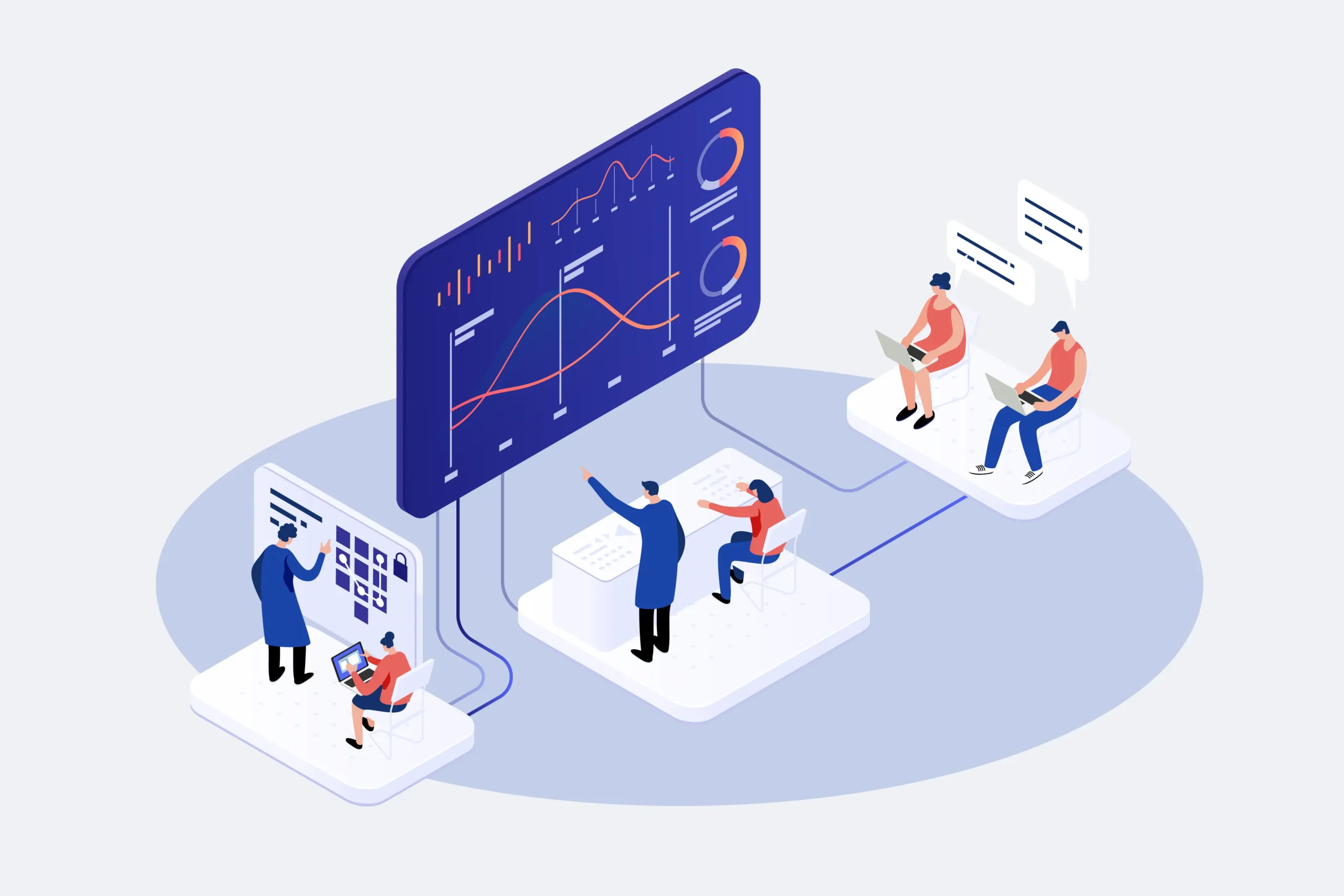 Digital transformation workflow illustration
